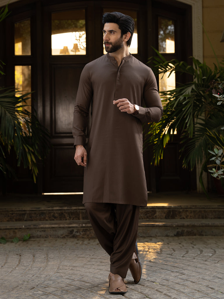 The Great Master (TGM) Jamawar Fancy Men Kameez Shalwar -  Elegant Parchment main image 0